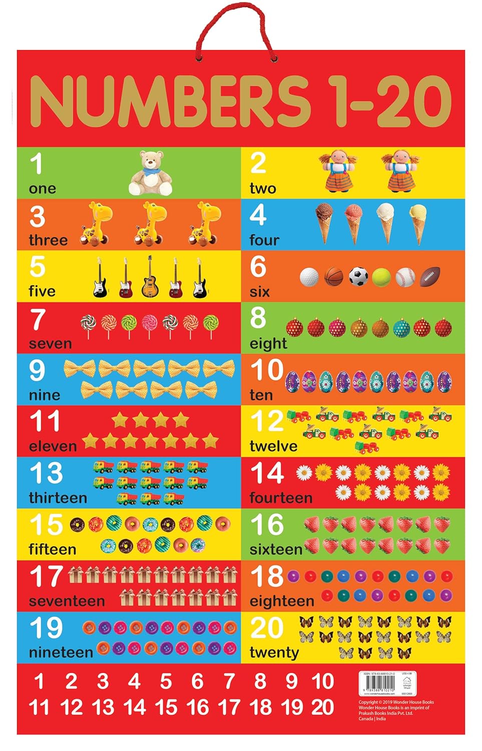 Numbers 1-20 - Early Learning Educational Posters For Children: Perfect For Kindergarten, Nursery an