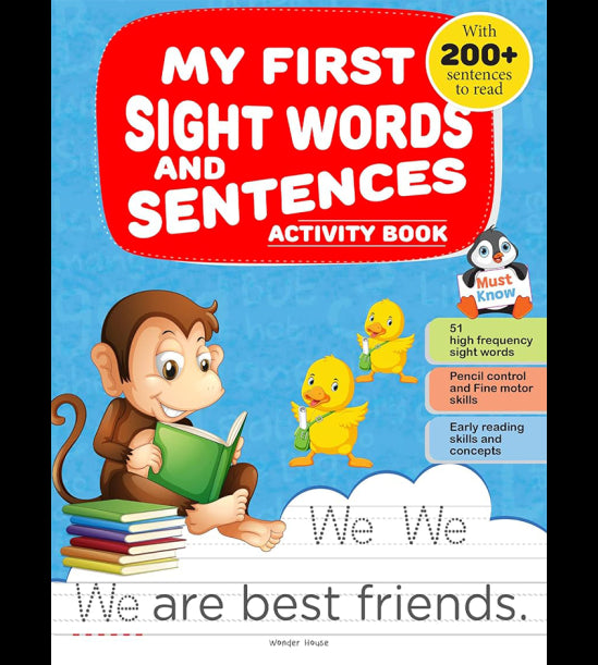 My First Sight Words And Sentences: Activity Book For Children