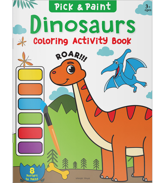 Pick and Paint Coloring Activity Book For Kids: Dinosaurs
