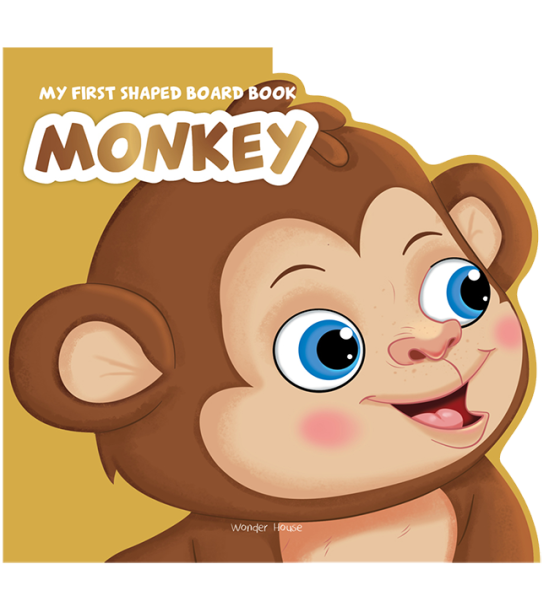 My First Shaped Board Book - Monkey, Die-Cut Animals, Picture Book for Children