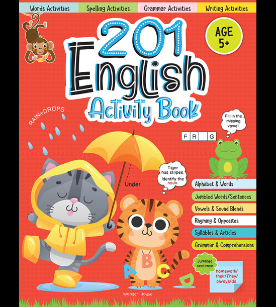 201 English Activity Book - Fun Activities and Grammar Exercises For Children: Alphabet & Words, Rhy
