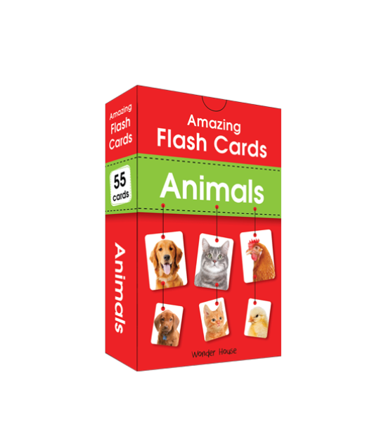 Amazing Flash Cards Animals: Early Development of Preschool Toddler (55 Cards)