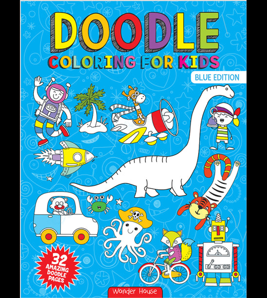 Doodle Coloring for Kids (Blue Edition)