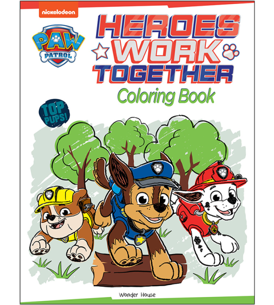 Heroes Work Together: Paw Patrol Coloring Book For Kids