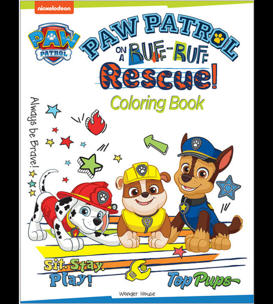 Paw Patrol On A Ruff-Ruff Rescue: Paw Patrol Coloring Book For Kids