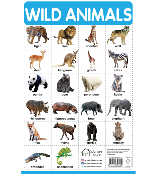 Wild Animals - My First Early Learning Wall Chart: For Preschool, Kindergarten, Nursery And Homescho