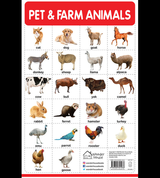 Pet And Farm Animals - My First Early Learning Wall Chart: For Preschool, Kindergarten, Nursery And