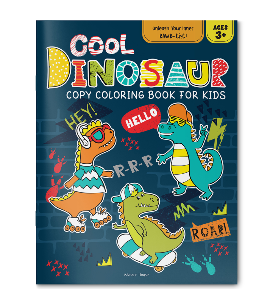Cool Dinosaur Copy Coloring Book For Kids