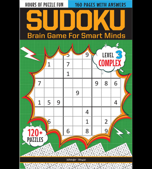 Sudoku - Brain Games For Smart Minds Level 3 Complex : Brain Booster Puzzles for Kids, 120+ Fun Game