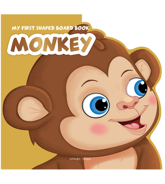 My First Shaped Board Book - Monkey, Die-Cut Animals, Picture Book for Children