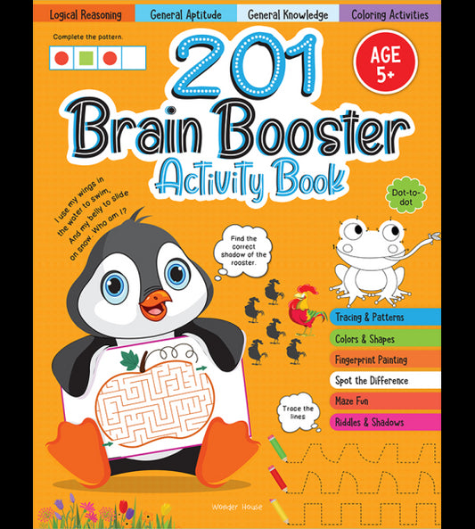 201 Brain Booster Activity Book - Fun Activities and Exercises For Children: Tracing & Pattern, Colo