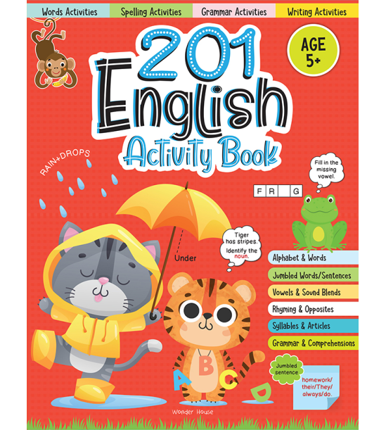201 English Activity Book - Fun Activities and Grammar Exercises For Children: Alphabet & Words, Rhy