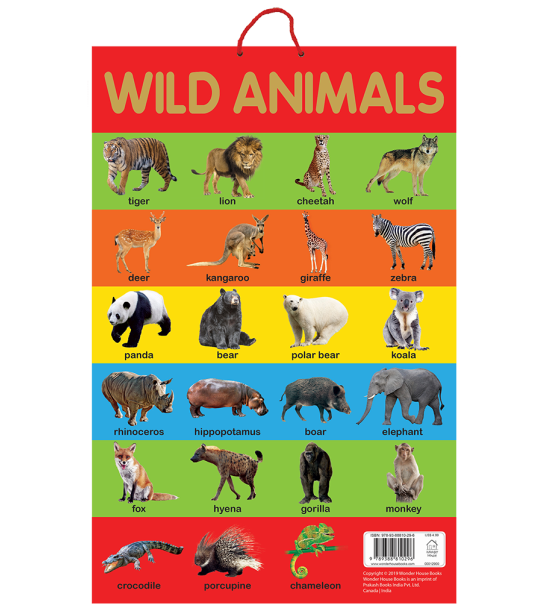 Wild Animals - Early Learning Educational Posters : Perfect For Kindergarten, Nursery and Homeschool