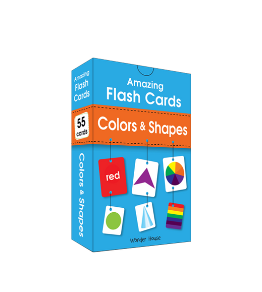 Amazing Flash Cards Colors & Shapes: Early Development of Preschool Toddler (55 Cards)