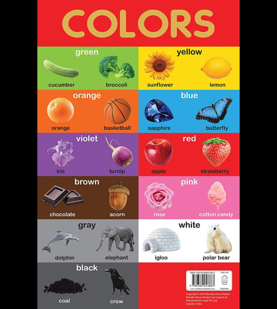 Colors Chart - Early Learning Educational Chart For Kids: Perfect For Homeschooling, Kindergarten an