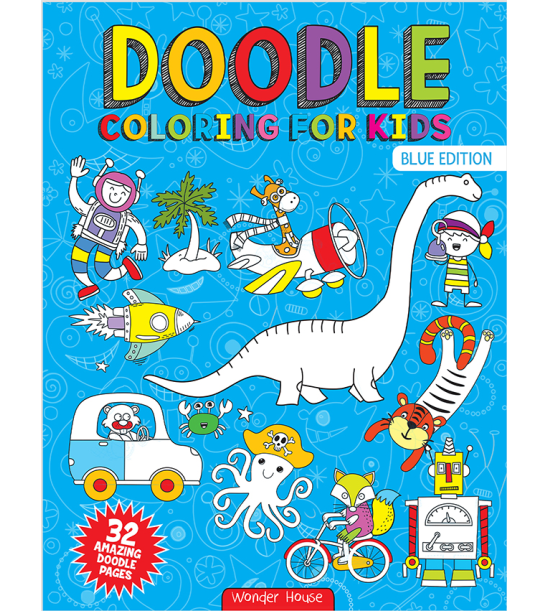 Doodle Coloring for Kids (Blue Edition)