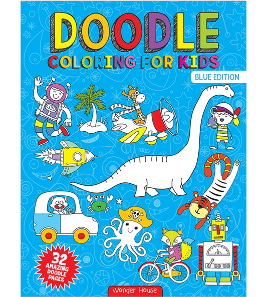 Doodle Coloring for Kids (Blue Edition)