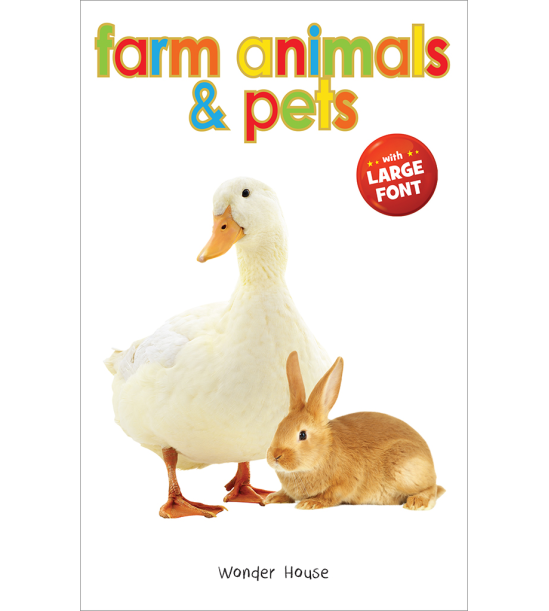 Farm Animals & Pets - Early Learning Board Book With Large Font : Big Board Books Series
