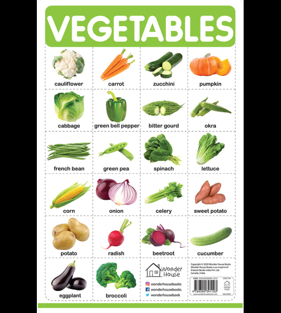 Vegetables - My First Early Learning Wall Chart: For Preschool, Kindergarten, Nursery And Homeschool