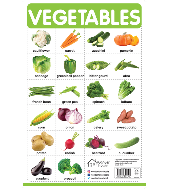 Vegetables - My First Early Learning Wall Chart: For Preschool, Kindergarten, Nursery And Homeschool