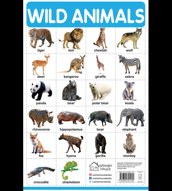 Wild Animals - My First Early Learning Wall Chart: For Preschool, Kindergarten, Nursery And Homescho
