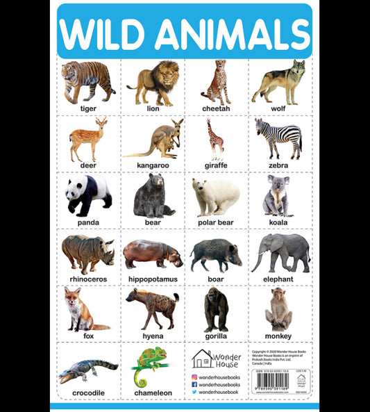 Wild Animals - My First Early Learning Wall Chart: For Preschool, Kindergarten, Nursery And Homescho